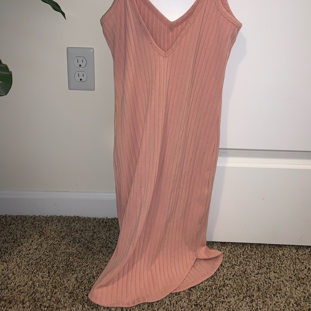 Mini Pink Ribbed Dress - Picture 2 of 2